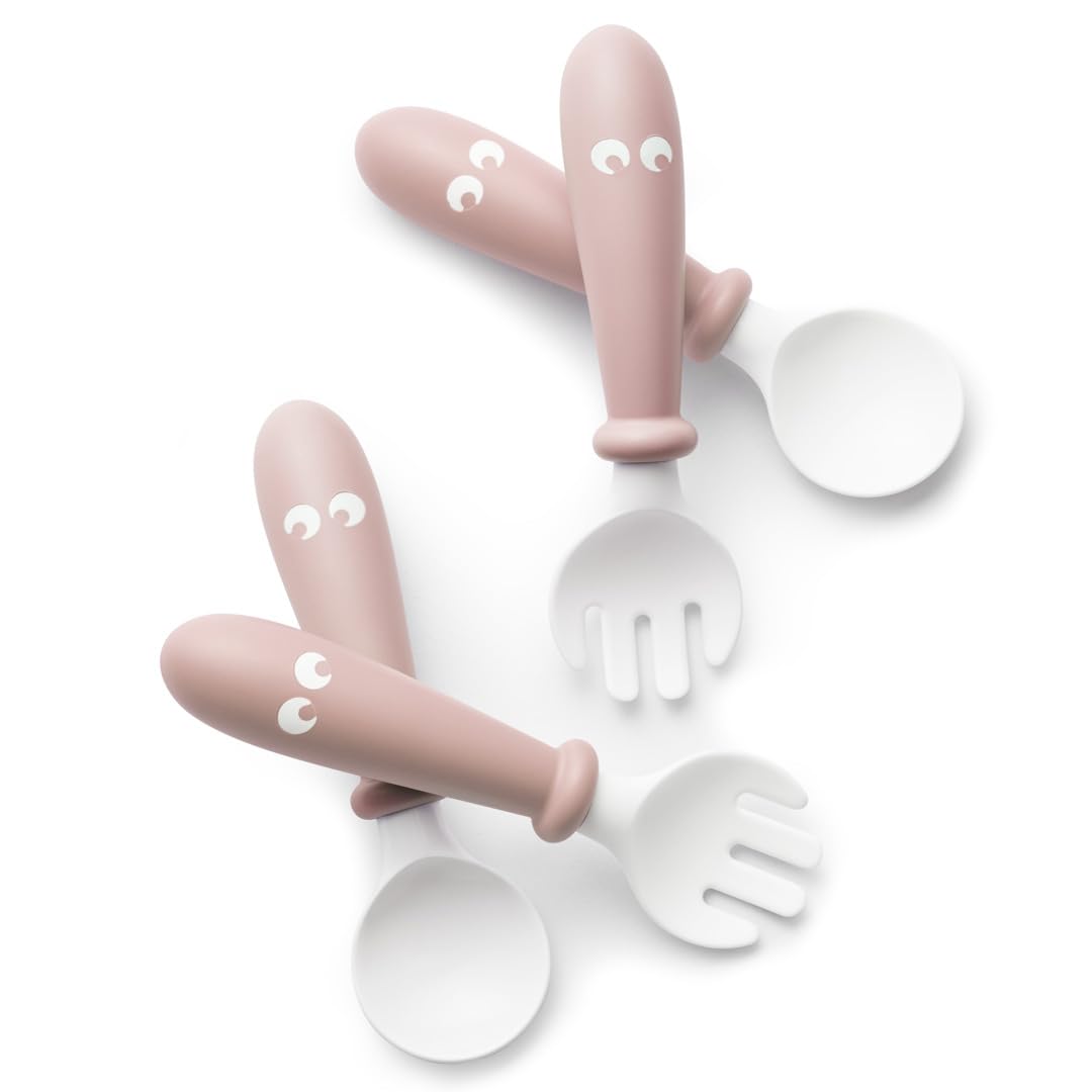 BabyBjörn Baby Spoon and Fork, 4 pcs, Powder Green