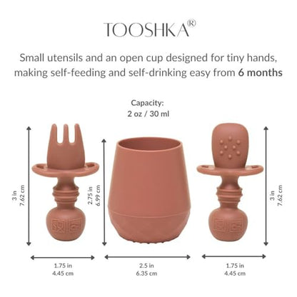 Tooshka® | Set of Four Tiny Cups | Baby-Led Weaning Essentials for Toddlers 6+ Months of Age | BPA, Lead, & Phthalate Free