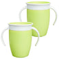 Munchkin Sippy Cup for 6 Month Old and Up, Spill Proof Miracle 360 Toddler Cups with Transition Handles, 7 Ounce, 2 Pack, Blue/Green