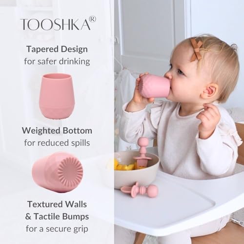 Tooshka® | Set of Four Tiny Cups | Baby-Led Weaning Essentials for Toddlers 6+ Months of Age | BPA, Lead, & Phthalate Free