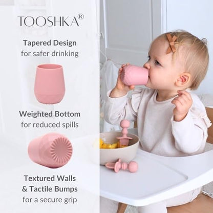 Tooshka® | Set of Four Tiny Cups | Baby-Led Weaning Essentials for Toddlers 6+ Months of Age | BPA, Lead, & Phthalate Free