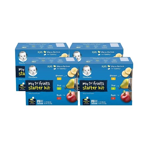 Gerber Organic Baby Food Starter Kit Variety Pack (Assorted Veggie, Pack of 4)