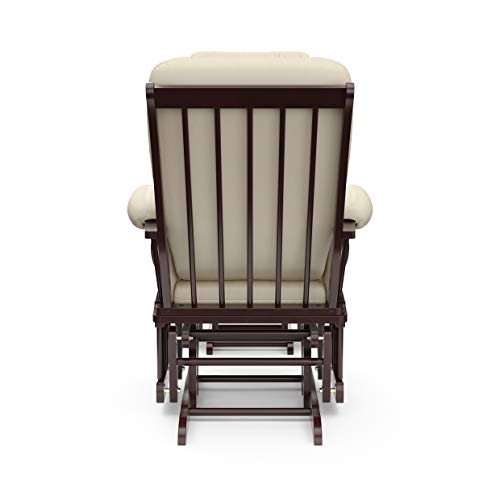 Storkcraft Tuscany Custom Glider and Ottoman with Free Lumbar Pillow (White/Slate Gray Swirl) - Cleanable Upholstered Comfort Rocking Nursery Chair with Ottoman