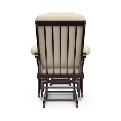 Storkcraft Tuscany Custom Glider and Ottoman with Free Lumbar Pillow (White/Slate Gray Swirl) - Cleanable Upholstered Comfort Rocking Nursery Chair with Ottoman