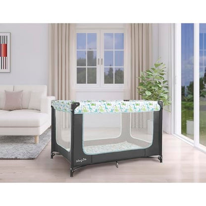 Dream On Me Zodiak Portable Playard in Navy, Lightweight, Packable and Easy Setup Baby Playard, Breathable Mesh Sides and Soft Fabric - Comes with a Removable Padded Mat