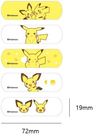 Pikachu Adhesive Bandages, First Aid Bandages with Cute Designs, All One Size, 48 Count