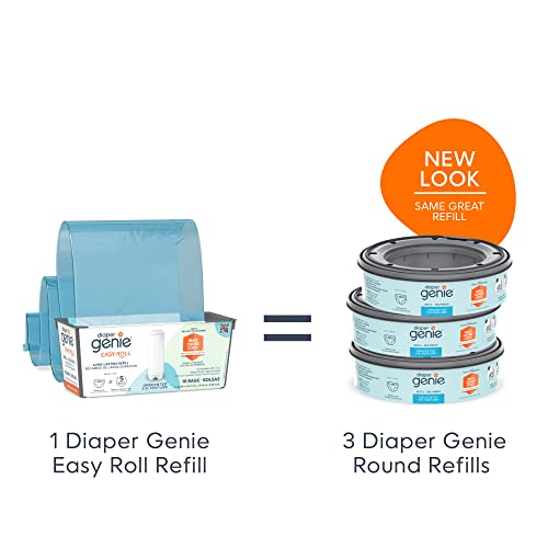 Diaper Genie Signature Pail Includes 1 Easy Roll Refill with 18 Bags | Holds Up to 846 Newborn-Sized Diapers Per Refill