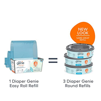 Diaper Genie Signature Pail Includes 1 Easy Roll Refill with 18 Bags | Holds Up to 846 Newborn-Sized Diapers Per Refill