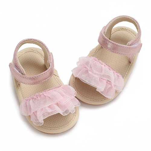 COSANKIM Baby Girl Sandals Rubber Sole Summer Outdoor Infant First Walker Crib Dress Shoes Baby Sandals