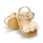 COSANKIM Infant Baby Girls Summer Sandals with Flower Soft Sole Newborn Toddler First Walker Crib Dress Shoes