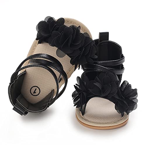 COSANKIM Baby Girl Sandals Rubber Sole Summer Outdoor Infant First Walker Crib Dress Shoes Baby Sandals