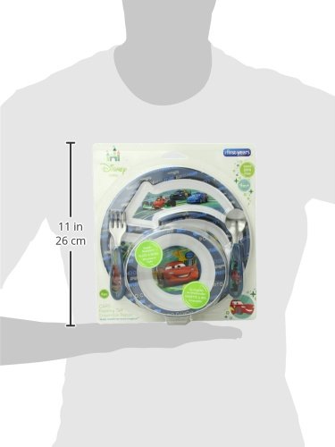 The First Years Bluey 4-Piece Place Setting - BPA Free Dishwasher Safe Toddler Dinnerware Set with Divided Plate, Bowl, Fork, Spoon - Multicolor