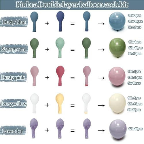 Dusty Blue Tan Balloon Garland Double Stuffed Slate Pastel Blue Brown Nude White Sand Latex Balloons Arch Kit for Neutral Baby Shower Birthday Bridal Wedding Bear Theme Party Decorations