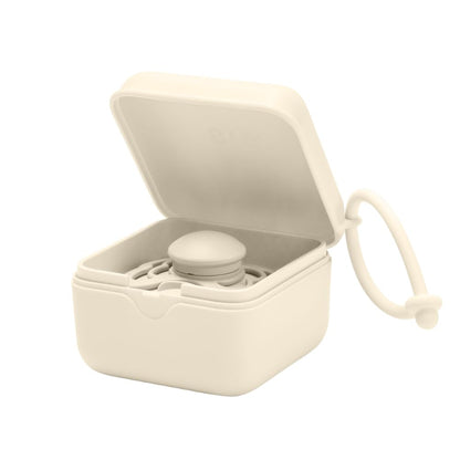 BIBS Pacifier Box with Loop for Storing & Carrying Soothers | 100% BPA Free Material | Designed & Made in Denmark | Vanilla