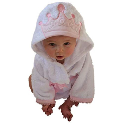 Baby Girl Bathrobes Wash Waddle Princess Crown Hooded Robe Girls Bath Robe Towel Terry Cotton Ultra Absorbent