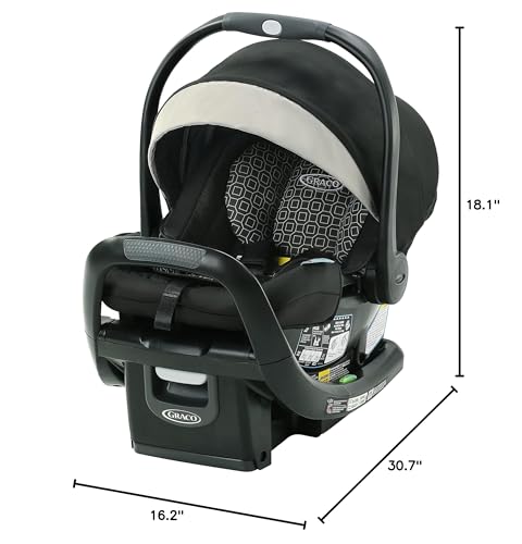 Graco SnugRide SnugFit Infant Car Seat with Simply Safe Adjust Harness System, Baby Car Seat with Anti Rebound Bar, Gotham
