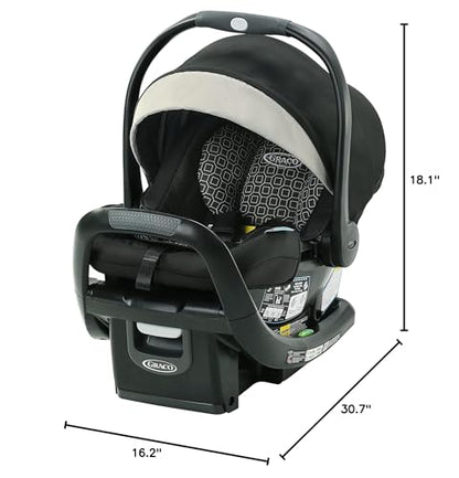 Graco SnugRide SnugFit Infant Car Seat with Simply Safe Adjust Harness System, Baby Car Seat with Anti Rebound Bar, Gotham