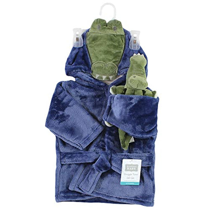 Hudson Baby Unisex Baby Plush Bathrobe and Toy Set