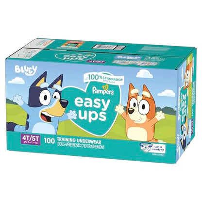 Pampers Training Pants - Easy Ups Boys & Girls Bluey - Size 4T-5T, 104 Count, Children's Potty Underwear (Packaging May Vary)