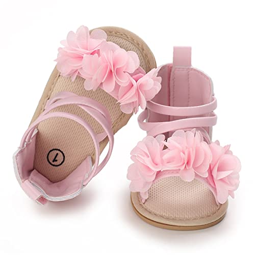 COSANKIM Baby Girl Sandals Rubber Sole Summer Outdoor Infant First Walker Crib Dress Shoes Baby Sandals