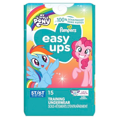 Pampers Training Pants - Easy Ups Girls & Boys - Size 5T-6T, 84 Count, Easy Pull Up & Down Design, My Little Pony Potty Underwear (Packaging May Vary)