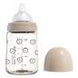 PPSU All in One Baby Bottle, PPSU Baby Bottle for Breastfeeding Babies, Anti-Colic Wide-Neck Non-Tip Stable Base, Easy to Clean Natural Baby Bottle 200ml, 6.76oz, Nipple S Level(0~3M) (Beige)