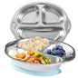 Mrs. Chou® Stainless Steel Baby Suction Plates Divided Designed for Babies and Toddlers, Made of 100% Food-Grade Materials Ideal for Baby-Led Weaning BPA-Free Toddler Feeding Supplies Dishwasher Safe