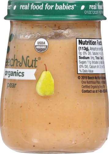 Beech-Nut Organics Stage 1 Organic Baby Food, Pear, 4 oz Jar