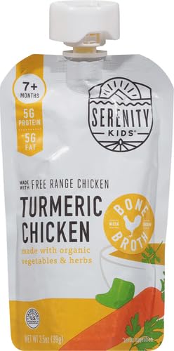 Serenity Kids 7+ Months Bone Broth Puree Made With Organic Veggies - Clean Label Project Purity Award Certified - 3.5 Ounce BPA-Free Pouch - Grass Fed Beef Pot Roast - 12 Count - Baby Food Pouch