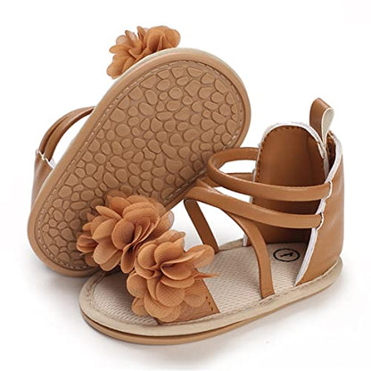 COSANKIM Baby Girl Sandals Rubber Sole Summer Outdoor Infant First Walker Crib Dress Shoes Baby Sandals