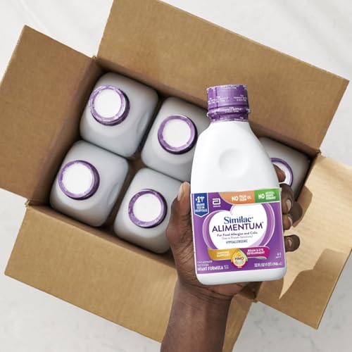 Similac Alimentum with 2'-FL HMO Hypoallergenic Infant Formula, for Food Allergies and Colic Due to Protein Sensitivity, Ready-to-Feed Baby Formula, 8-fl-oz Bottle, Pack of 24
