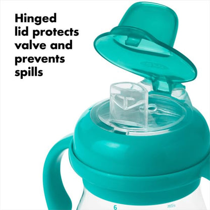 OXO Tot Transitions Soft Spout Sippy Cup with Removable Handles - 6 oz. - Blossom