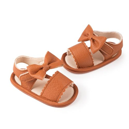 HsdsBebe Baby Girls Sandals Bohemia Flower Bow Soft Sole Toddler First Walkers Beach Summer Shoes