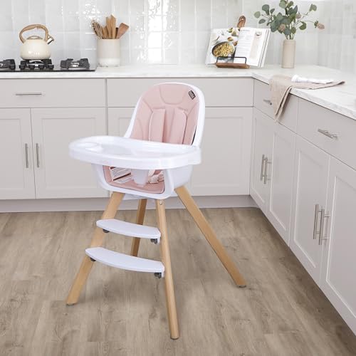 Evolur Zoodle 2 in 1 Convertible Baby High Chair in Light Gray