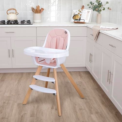 Evolur Zoodle 2 in 1 Convertible Baby High Chair in Light Gray