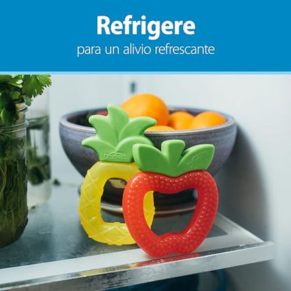 Dr. Brown's AquaCool Water-Filled Baby Teether, Cools & Massages Sore Gums, BPA Free, Pineapple and Apple, 2 Pack, 3m+
