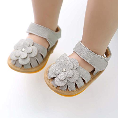 Kannior Infant Boys Girls Sandals Breathable Premium Baby Summer Outdoor Casual Beach Shoes Lightweight Toddler Flower Bowknot Anti Slip Rubber Sole Newborn Prewalker First Crib Shoes
