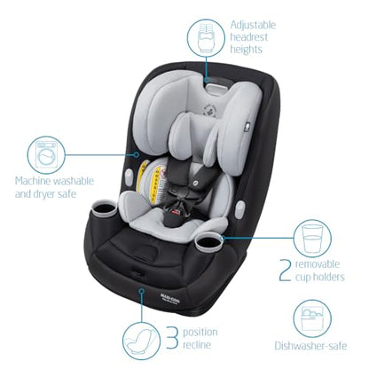 Maxi-Cosi Pria All-in-One Convertible Car Seat, Rear Facing Car Seat for Infants from 4-40 lbs, Forward Facing Car Seat up to 100 lbs in Booster Seat Mode, Rose Pink Sweater