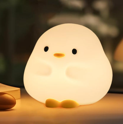 DuDu Duck Night Light, Cute Duck Lamp, Squishy Silicone Nightlight for Bedrooms with 30 Minutes Timer, Rechargeable Bedside Lamp with Touch Control for Bedrooms, Living Room