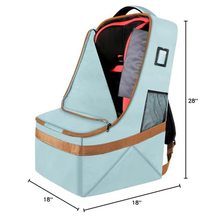 YOREPEK Padded Car Seat Travel Bag Backpack for Airplane, Heavy Duty Car Seat Bags for Air Travel, Carseat Cover for Airplane Travel with Shoulder Strap, Car Seats Carrier for Airport, Black