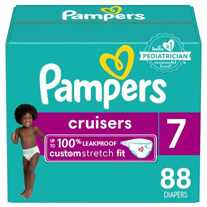 Pampers Cruisers Diapers - Size 3, 84 Count, Disposable Active Baby Diapers with Custom Stretch