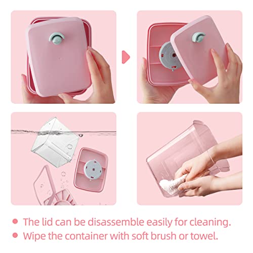 Ankou Formula Container - 1700ml Airtight Formula Dispenser One Button Handy Milk Powder Container BPA-Free Storage Containers with Scoop and Scraper Transparent 730g