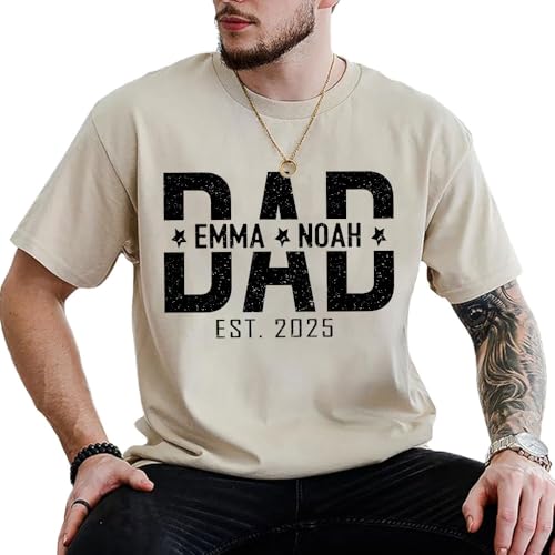 Custom Dad Shirt with Kids Names, Personalized Grandpa T-Shirt, Fathers Day Shirts, New Dad Shirt, Gift for Grandpa