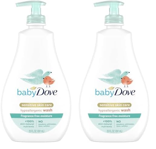 Baby Dove Sensitive Skin Care Baby Wash Calming Moisture For a Calming Bath Wash Hypoallergenic and Tear-Free, Washes Away Bacteria 13 oz