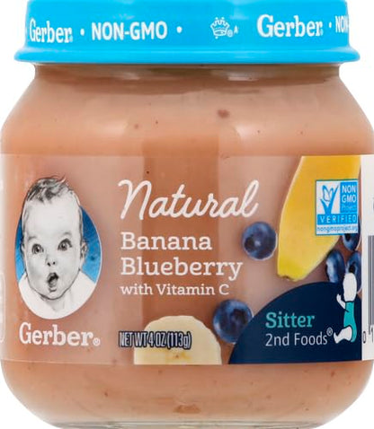 Gerber Stage 2 Baby Food, Organic Apple Spinach with Kale Jar, Fruit & Veggie Puree, Vitamin C, Non-GMO, Baby Food Puree Jars Glass