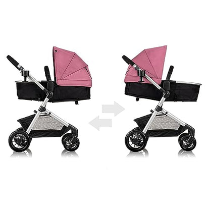 Evenflo Pivot Modular Travel System with LiteMax Infant Car Seat with Anti-Rebound Bar (Desert Tan)
