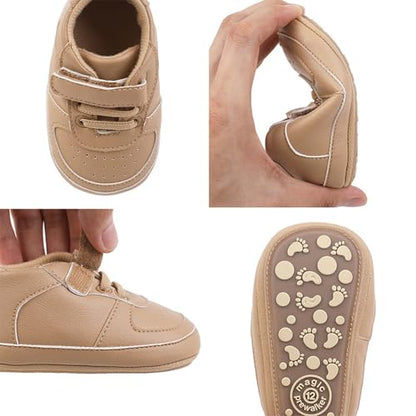 Clowora Unsex Baby Shoes Boys Girls Infant Sneakers Non-Slip Soft Rubber Sole Toddler Crib First Walker Lightweight Shoes