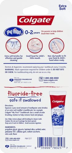 Colgate Baby Training Toothpaste and Toothbrush Kit, Mild Fruit Flavor Set for Ages 3-24 Months