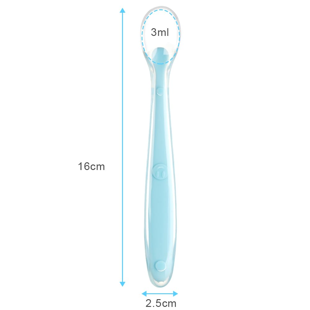 Vicloon Baby Silicone Spoons, 5 PCS Toddler Training Feeding Spoons, Soft Tip BPA Free Gum-Friendly, Dishwasher & Boil-Proof