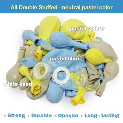 Pink Blue Green Balloon Garland Double Stuffed Dusty Light Green Baby Blue Blush Mauve Latex Pastel Balloon Arch Kit for Boho Baby Shower Gender Reveal Bear Birthday Floral Party Decoration
